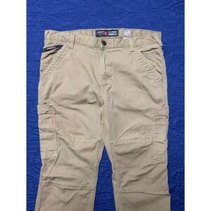 EUC Ariat M5 Straight‎ Leg Cargo Pants Tan Mens 38x29.5 Cordura Nylon Workwear
